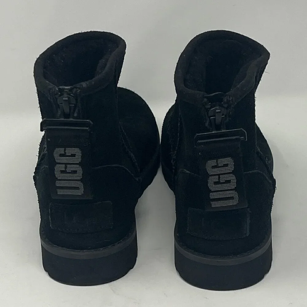 UGG Classic Mini Logo Zip Boot black 5 suede women
